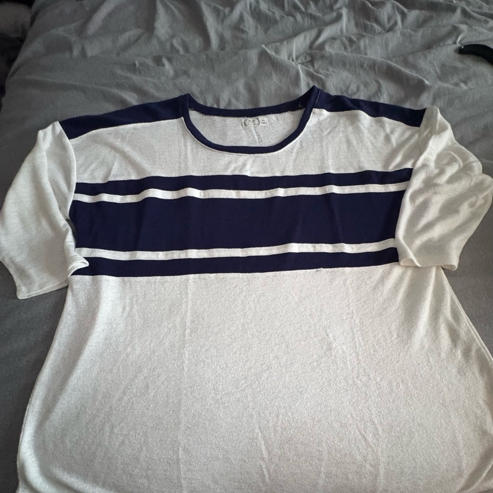 Maurices Navy and White Casual Tee